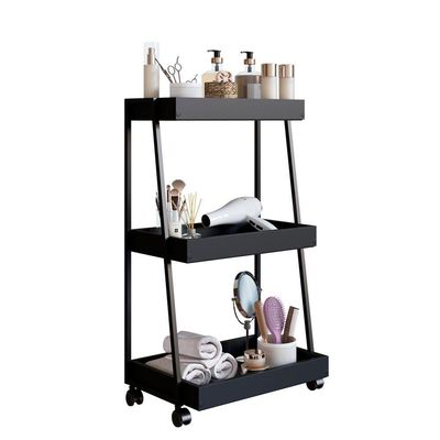 Carrinho Organizador Multiuso 03 Prateleiras P1032 Preto Pp Milani Store Preto