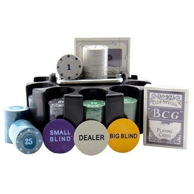 Kit De Poker Profissional 200 Fichas Suporte Giratório 2 Deck