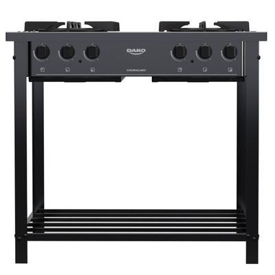 Fogão Industrial 4Bcs Preto Com Tripla Chama Dako Couraçado