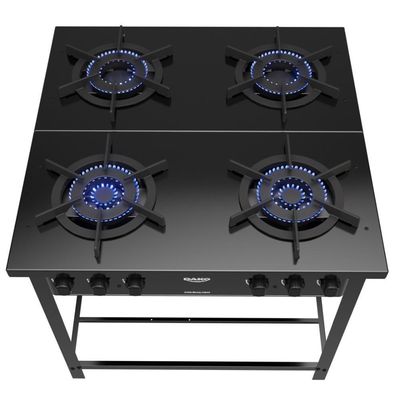 Fogão Industrial 4Bcs Preto Com Tripla Chama Dako Couraçado