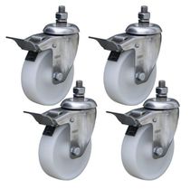 Rodízio Inox 5 Polegadas 170kg Com Freio Furo Passante