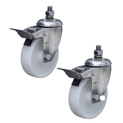 Rodízio Inox 5 Polegadas 170kg Com Freio Furo Passante