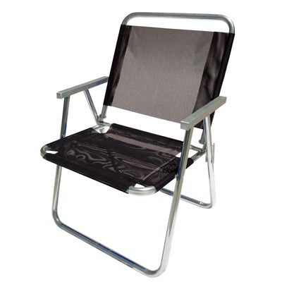 Cadeira de Praia Alta Alumínio OverSize Botafogo 675 Preta