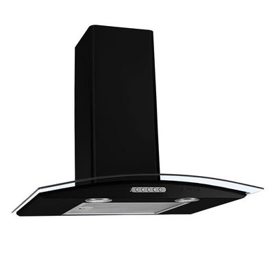 Coifa De Parede 60cm Vidro Curvo Duto Slim Fogatti Preto 220 220V