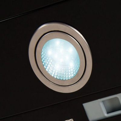 Coifa De Parede 60cm Vidro Curvo Duto Slim Fogatti Preto 220 220V