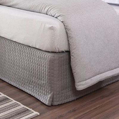 Saia Cama Box Casal Poliester Probox Pastilha Cinza Lavive