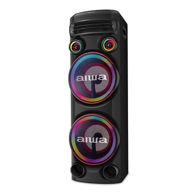 Torre de Som 2300W RMS 2 Woofers 10 USB Rádio FM AWS-T2W-02 Aiwa Preto / Bivolt