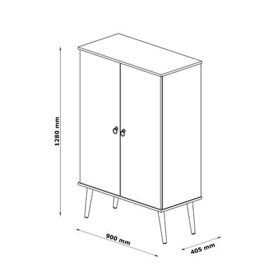 Sapateira 02 Portas Com Divisórias Spazio Branco Patrimar