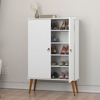 Sapateira 02 Portas Com Divisórias Spazio Branco Patrimar