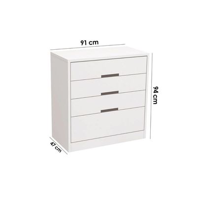 Guarda Roupa 2 Peças (1GuardaRoupa+1Cômoda) QC109 Branco (QC12) - Kappesberg