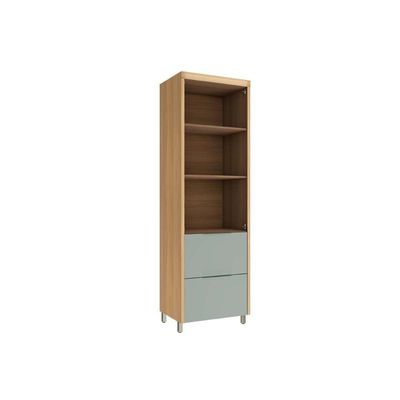 Armário Multiuso Lavanderia Marquesa c/ 2 Portas e 2 Gavetas 70cm Nature/Verde - Nesher