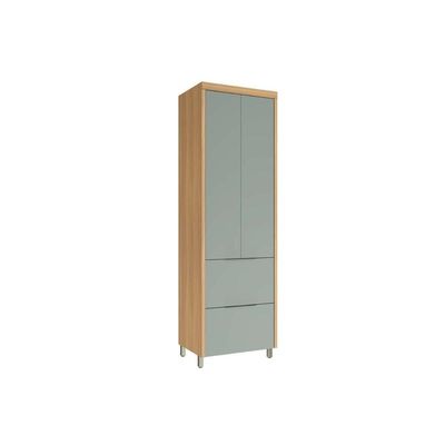 Armário Multiuso Lavanderia Marquesa c/ 2 Portas e 2 Gavetas 70cm Nature/Verde - Nesher