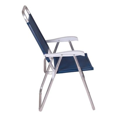 Cadeira De Praia Alumínio Master Plus Até 120kg Cores Mor Cor:azul Azul