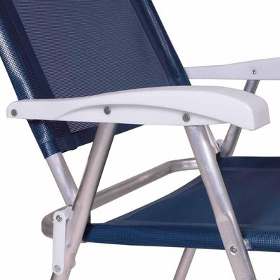 Cadeira De Praia Alumínio Master Plus Até 120kg Cores Mor Cor:azul Azul