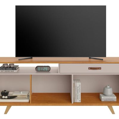 Rack Para Tv Até 65 Polegadas Impar Jcm Movelaria Cinamomo/Off White