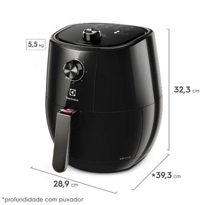 Fritadeira Elétrica Air Fryer 3,2l Electrolux Preto 127V 110V
