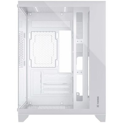 Gabinete Gamer Aquario Clarity Branco Lateral Vidro Fortrek