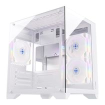 Gabinete Gamer Aquario Clarity Branco Lateral Vidro Fortrek