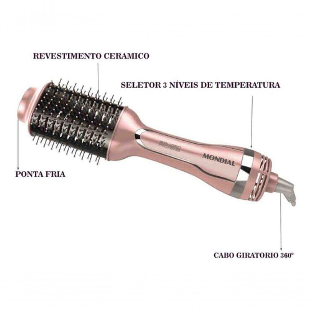 Escova Secadora Mondial Cerâmica íons Magic C/ Garantia 110v / Rosa