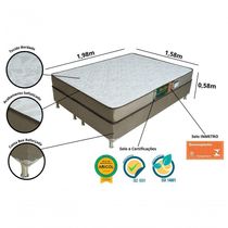 Conjunto Cama Box E Colchão Queen Becflex Gold