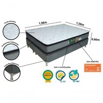 17358189978731 Conjunto Cama Box E Colchão Queen Becflex Pillow