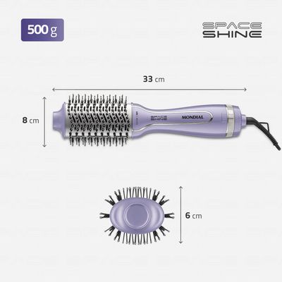 Escova Secadora Space Shine  Mondial  Lilás  1300W  Bivolt - ES-21 BIV