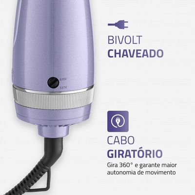 Escova Secadora Space Shine  Mondial  Lilás  1300W  Bivolt - ES-21 BIV