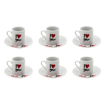 Jogo De Xicaras Em Ceramica Sevilha 12 Peças 80ml - Wellhome
