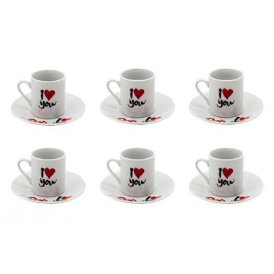Jogo De Xicaras Em Ceramica Sevilha 12 Peças 80ml - Wellhome