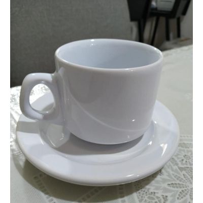 Jogo de Xícara de Chá Sem Pires Empilhavel 200ml - Porcelart