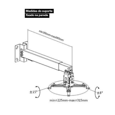Suporte Projetor De Parede - Teto Mt305-br Branco Multivisão