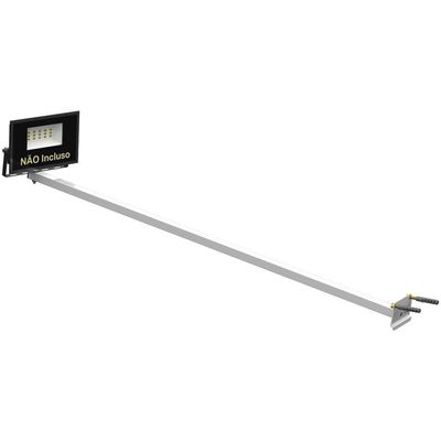 Suporte Refletor Parede Braço Inclinado 100 Cm - Branco