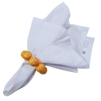 Maison Charlo Kit 4 Argolas De Guardanapos Mística Do Oriente Laranja
