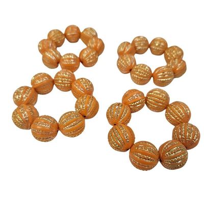 Maison Charlo Kit 4 Argolas De Guardanapos Mística Do Oriente Laranja