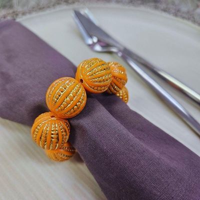 Maison Charlo Kit 4 Argolas De Guardanapos Mística Do Oriente Laranja