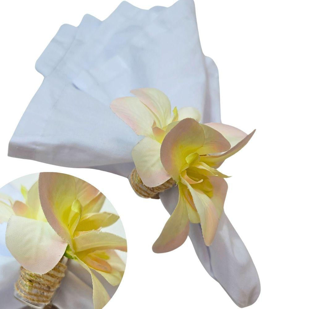 Kit 6 Porta Guardanapo Magnolia Mensagem Gratidão Na Garrafinha white