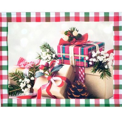 Kit 4 Jogos Americanos Caixa De Presente Natal 43cmx34cm