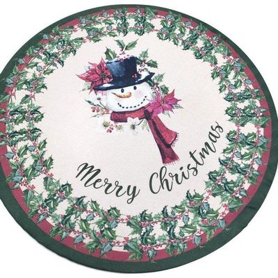 Kit 4 Capas Para Sousplat Boneco De Neve 35cmx35cm