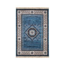 Tapete Para Sala Belga Bruxelas 9 Azul 1,00x1,40m - Edantex