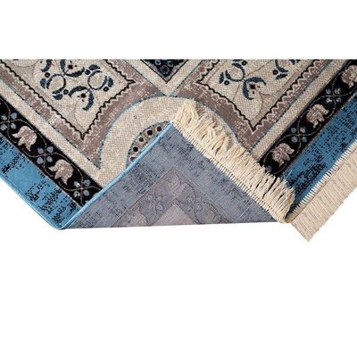 Tapete Para Sala Belga Bruxelas 9 Azul 1,00x1,40m - Edantex