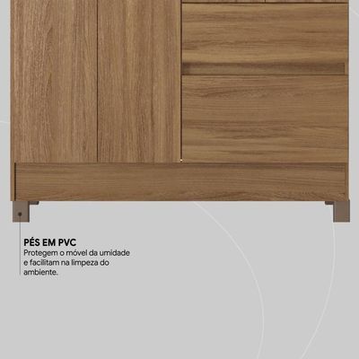 Guarda Roupa Solteiro 4 Portas E 2 Gavetas Almirante Amêndola Touch
