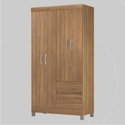 Guarda Roupa Solteiro 4 Portas E 2 Gavetas Almirante Amêndola Touch