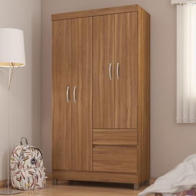 Guarda Roupa Solteiro 4 Portas E 2 Gavetas Almirante Amêndola Touch