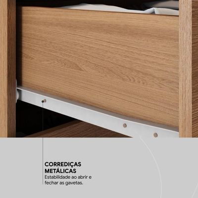 Guarda Roupa Solteiro 4 Portas E 2 Gavetas Almirante Amêndola Touch