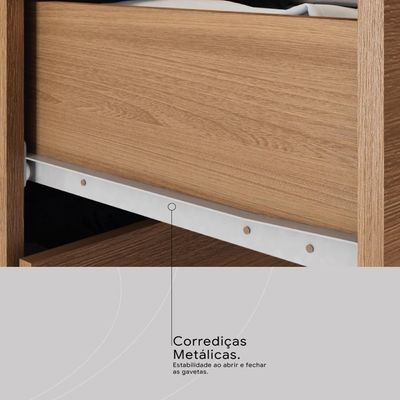 Guarda Roupa Casal 8 Portas Com Espelho E 2 Gavetas Paranaguá Amêndola Touch-off White