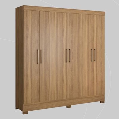 Guarda Roupa Casal 6 Portas E 3 Gavetas Prático Amêndola Touch