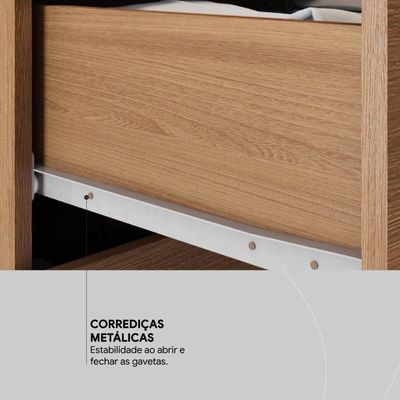 Guarda Roupa Casal 6 Portas E 3 Gavetas Prático Amêndola Touch