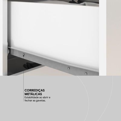 Guarda Roupa Casal 4 Portas Com Espelho E 6 Gavetas Cádis Branco