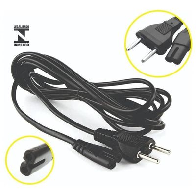 Cabo De Força Bipolar 8 P- Fonte Notebook, Impressora E Radio 1.5 Mts