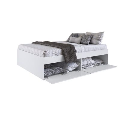 Quarto Casal Com Cama Queen E Mesas De Cabeceira 160 Tókio Branco